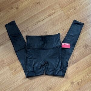 SPANX faux leather fleece lined leggings
